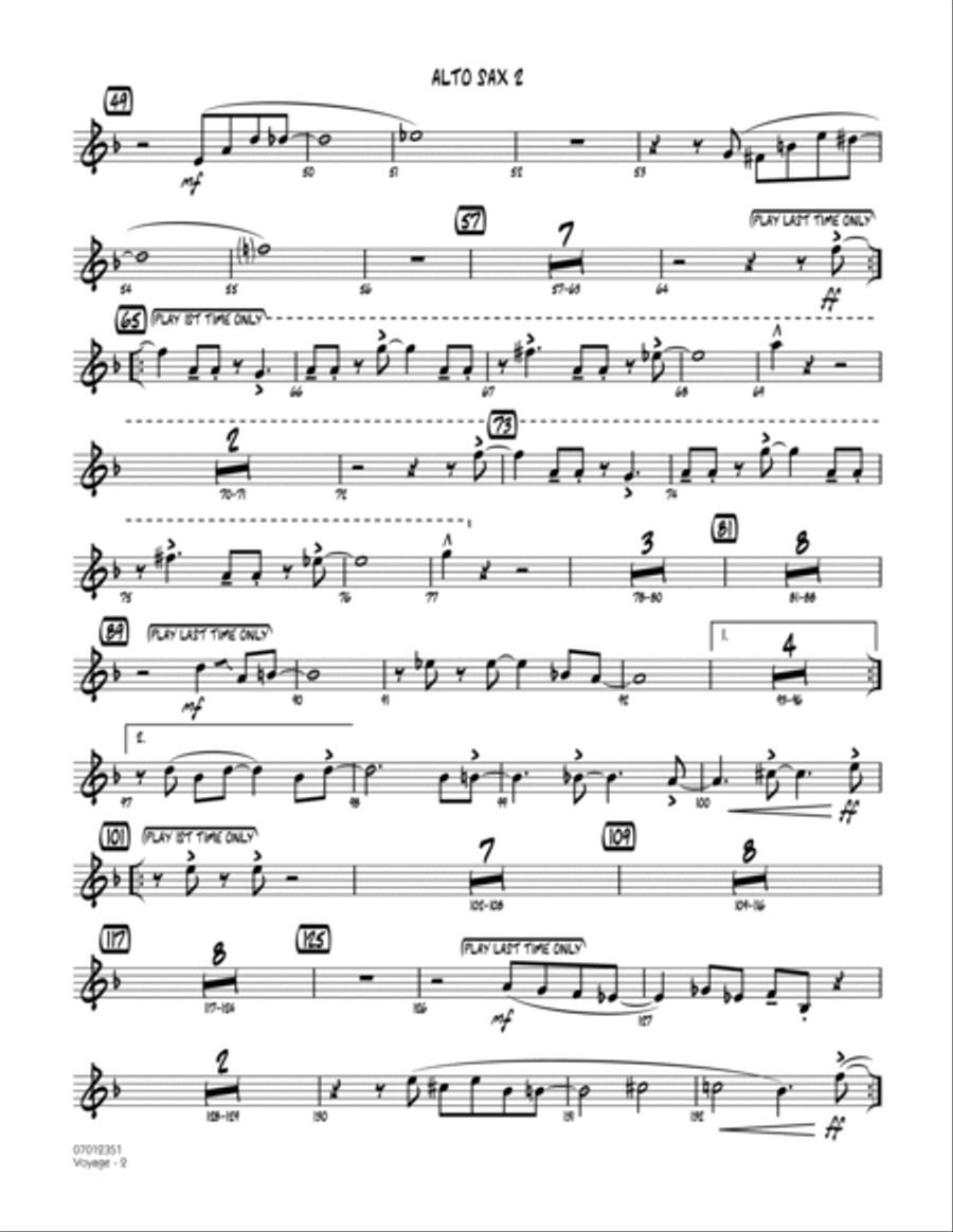 Voyage - Alto Sax 2 Voyage - Alto Sax 2 Alto Saxophone scores gallery preview page 2