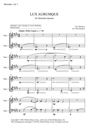 Lux Aurumque for Marimba Quartet (arr. Joby Burgess) - MARIMBA 1 & 3
