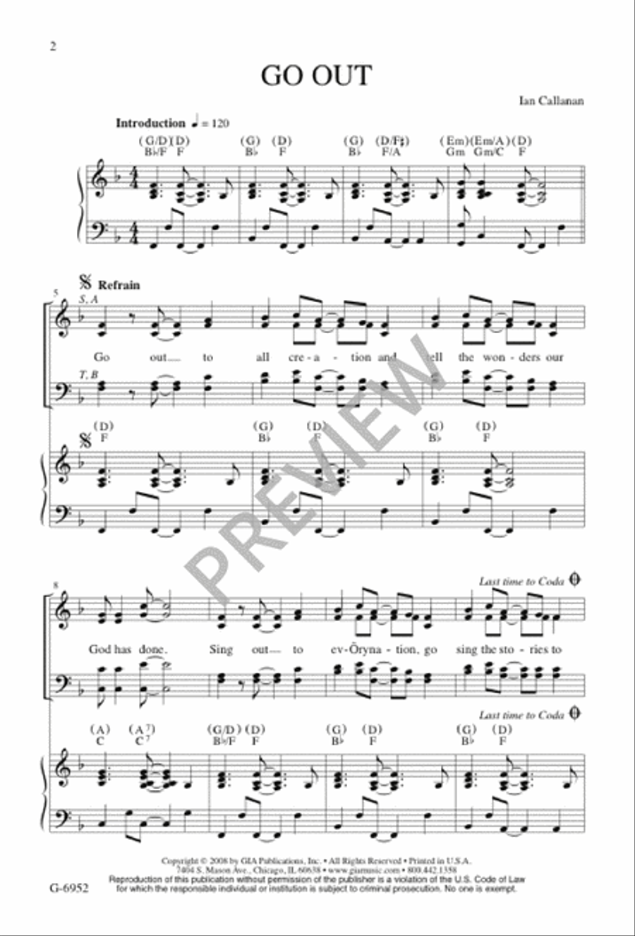 Go Out 4-Part scores gallery preview page 2