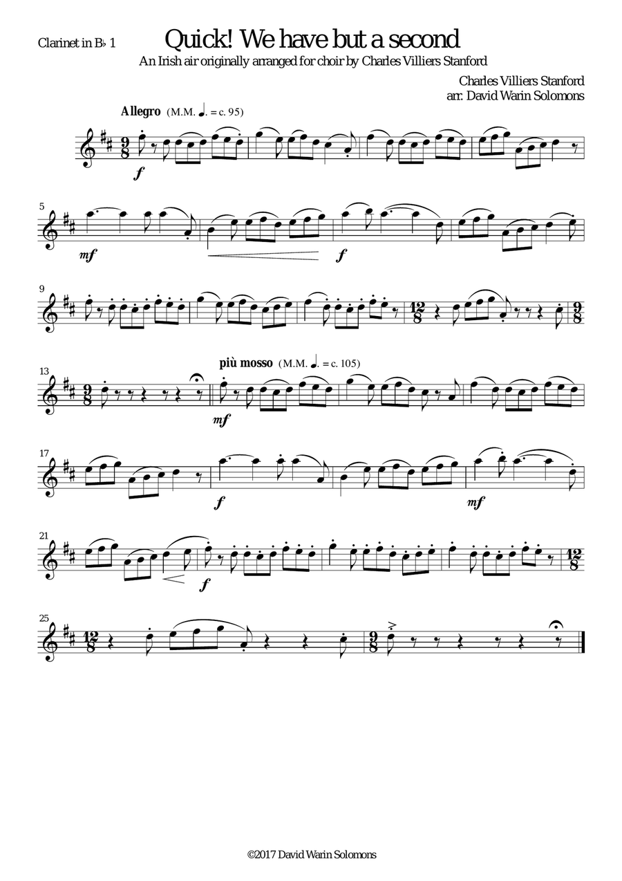 Quick we have but a second for clarinet quartet Clarinet Quartet scores gallery preview page 4