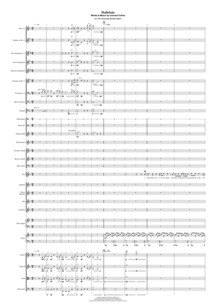 Hallelujah Score and parts for full orchestra, soloist and choir. image number null