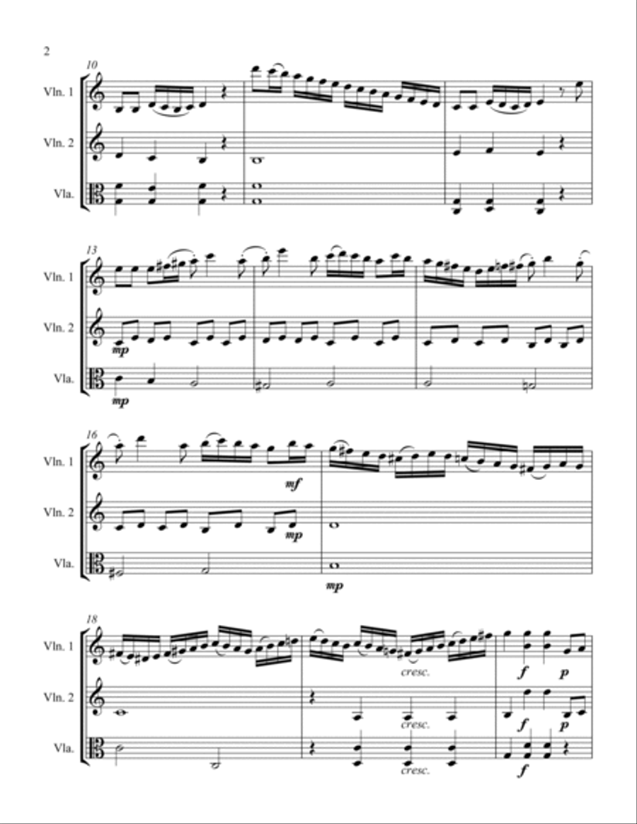 Sonatina Op. 55 #3 Movement I String Trio scores gallery preview page 2