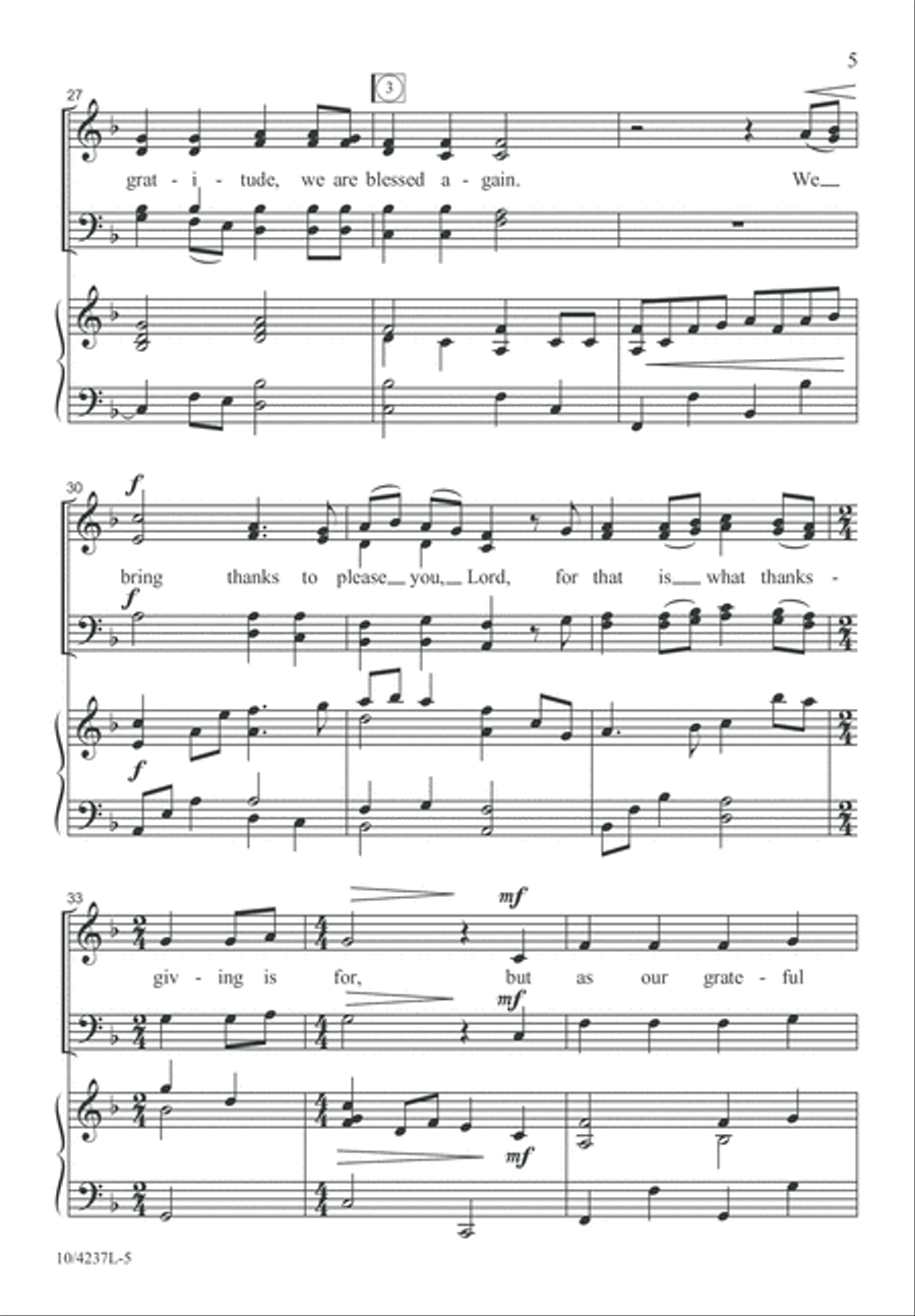 We Bring Thanksgiving We Bring Thanksgiving 4-Part scores gallery preview page 5
