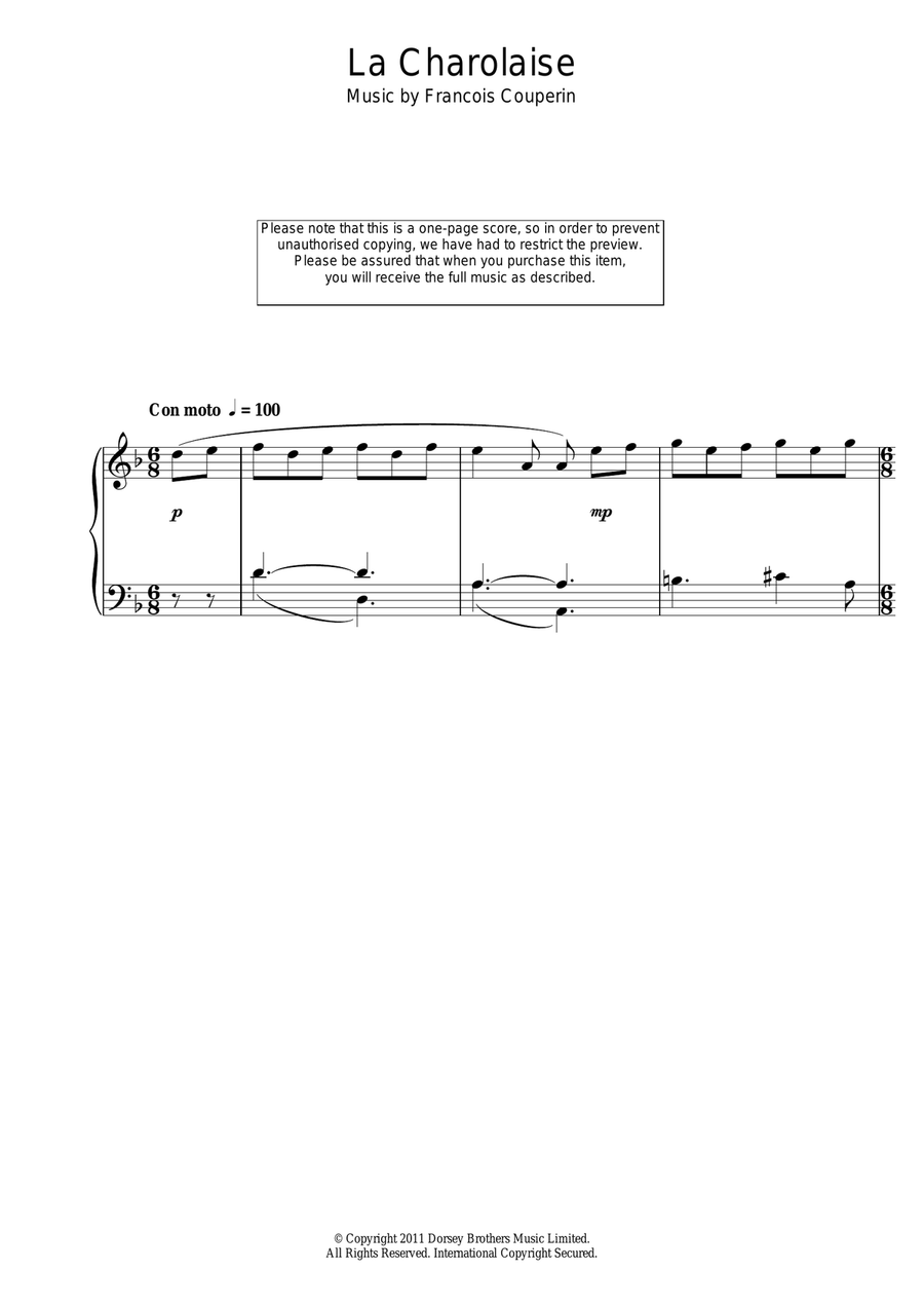 La Charolaise Piano Solo scores gallery preview page 1