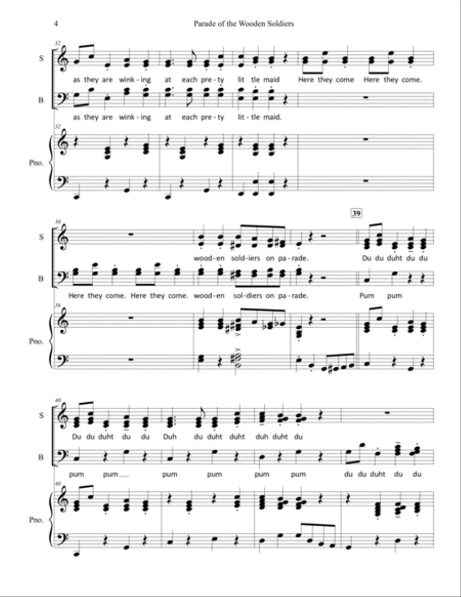 Parade of the Wooden Soldiers - A Novelty for SATB Chorus and Piano Divisi scores gallery preview page 5