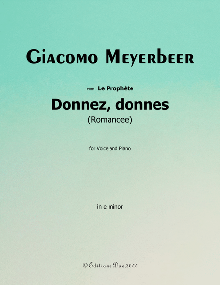 Donnez, donnes, by Meyerbeer, in e minor image number null