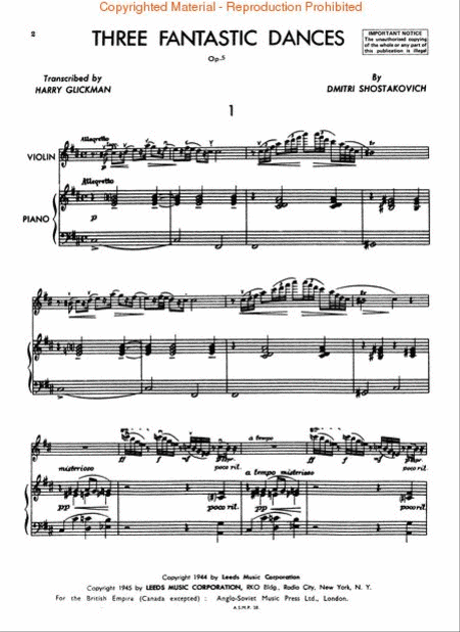 3 Fantastic Dances, Op. 5 Violin Solo scores gallery preview page 2