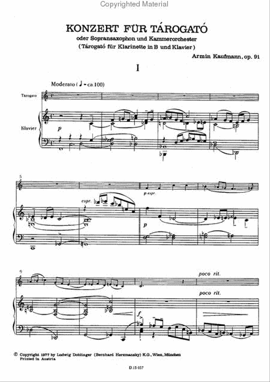 Musik fur Tarogato Clarinet scores gallery preview page 2