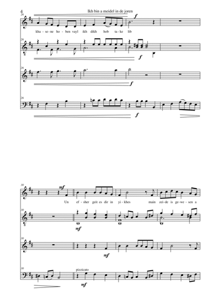 Ikh bin e meidel in de joren for mezzo soprano, flute, cello and guitar image number null