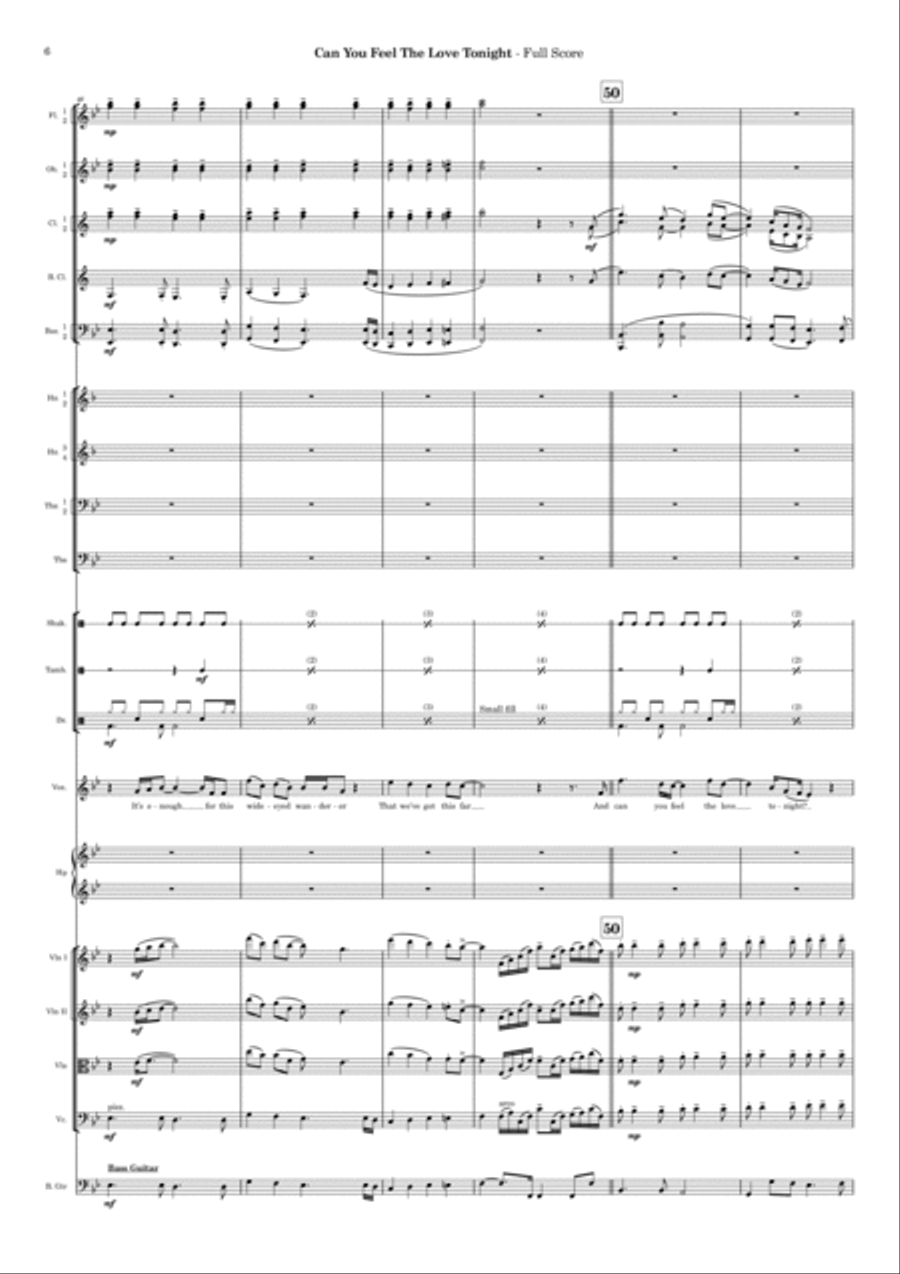 Can You Feel The Love Tonight Full Orchestra scores gallery preview page 6