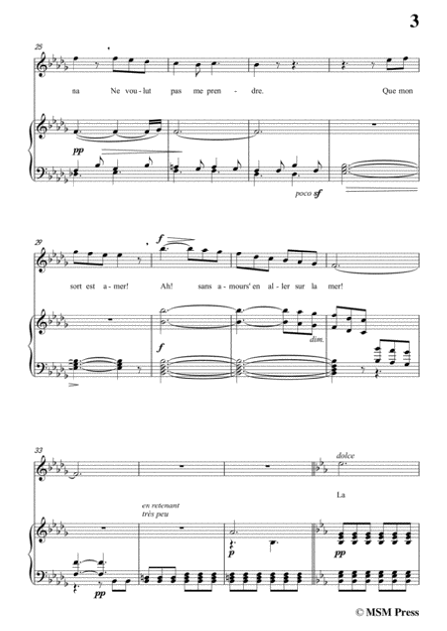 Berlioz-Sur les Lagunes in b flat minor,for voice and piano Voice Solo scores gallery preview page 5