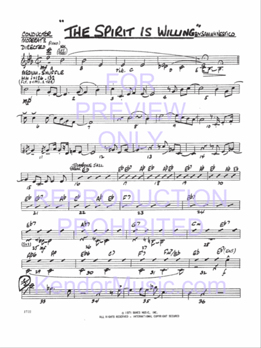 Spirit Is Willing, The Spirit Is Willing, The Jazz Ensemble scores gallery preview page 2