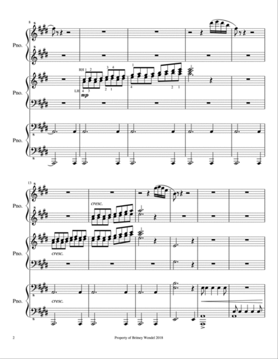 Mystic Lore - An Epic Saga for One Piano, Six Hands 1 Piano, 4-Hands scores gallery preview page 3