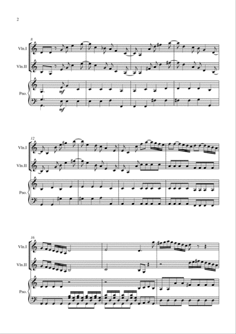 Sinfonia from Armida al Campo D'Egitto - 2 Violins and Piano - Early Advanced String Duet scores gallery preview page 5