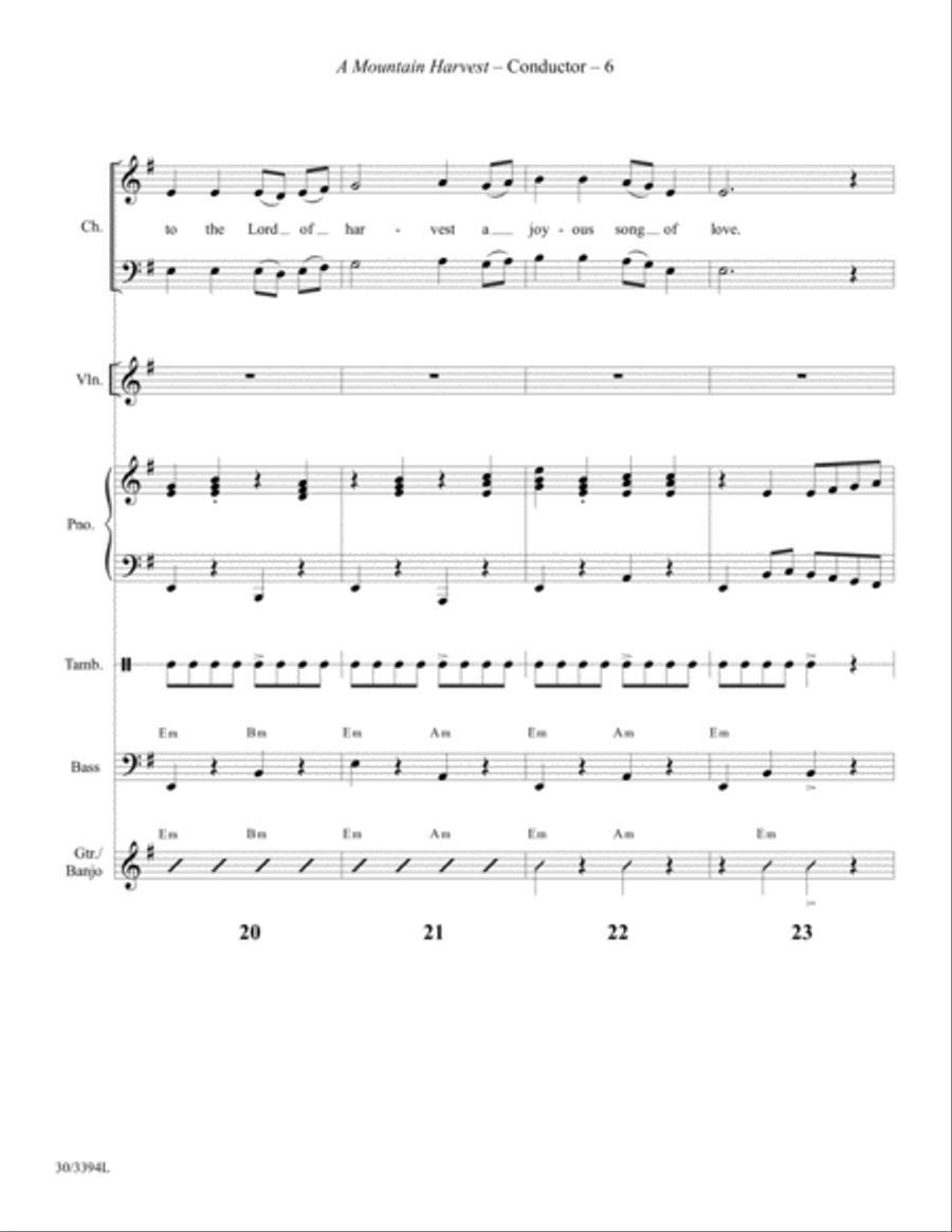 A Mountain Harvest - Instrumental Ensemble Score and Parts Choir scores gallery preview page 8