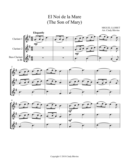 The Son of Mary, for Two Clarinets and Bass Clarinet image number null