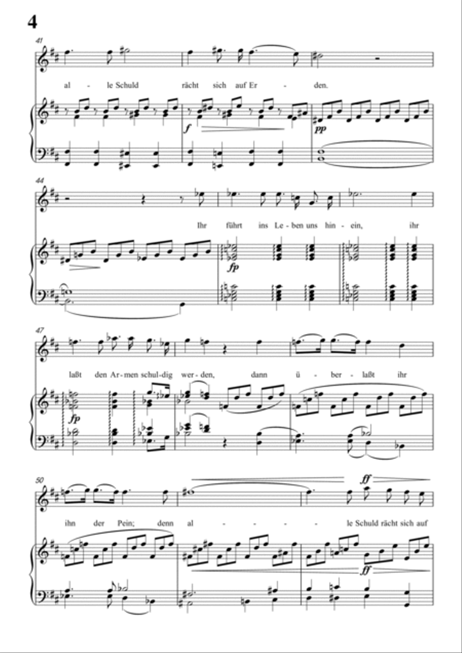 Schubert-Gesänge des Harfners,Op.12 No.2 in b minor,for Vocal and Piano Voice scores gallery preview page 5