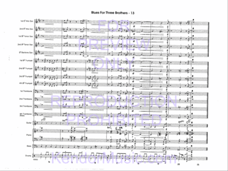 Blues For Three Brothers Jazz Ensemble scores gallery preview page 15