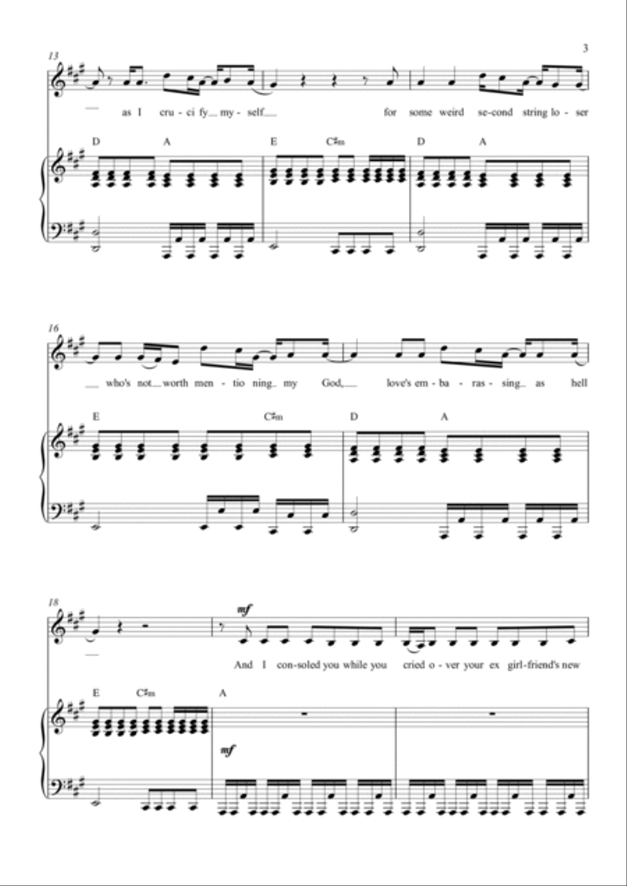 Love Is Embarrassing Piano, Vocal, Guitar scores gallery preview page 3