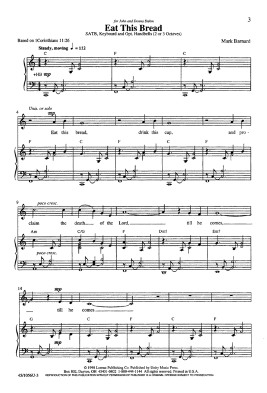 At the Lord's Table 4-Part scores gallery preview page 5
