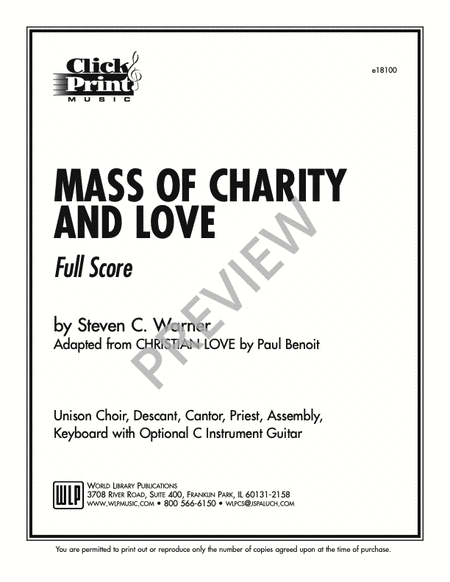 Mass of Charity and Love-Full Score