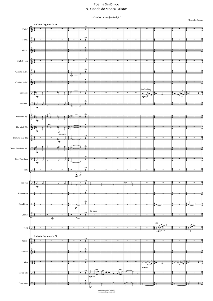 O Conde de Monte Cristo - Tone Poem for Orchestra Full Orchestra scores gallery preview page 5