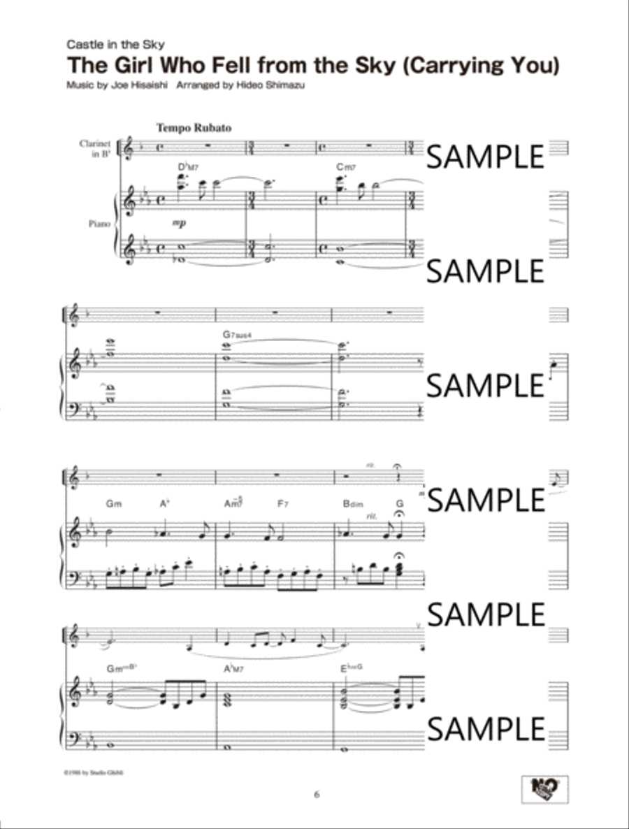 Studio Ghibli Songs for Clarinet and Piano/English Version Clarinet Solo scores gallery preview page 3