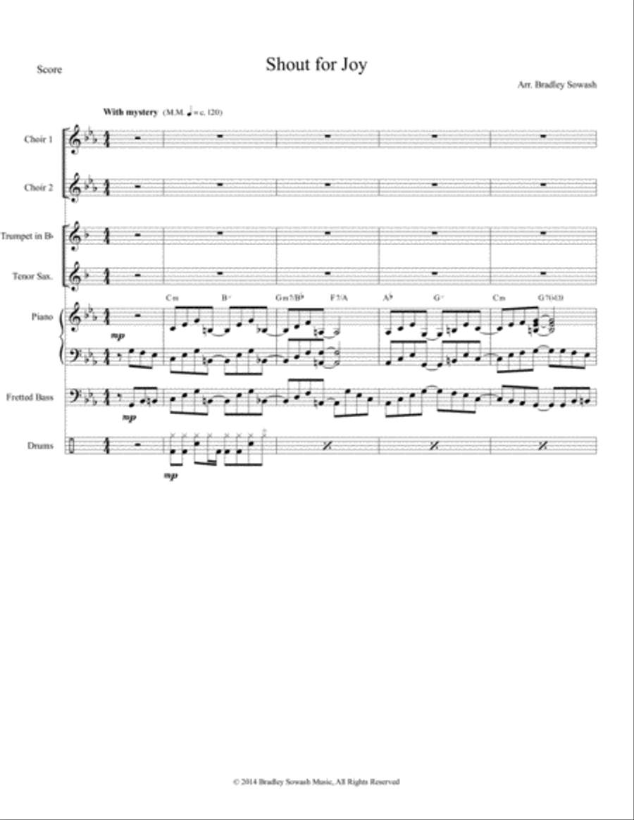 Shout for Joy - Easy Choir and Jazz Quintet Unison Choir scores gallery preview page 2