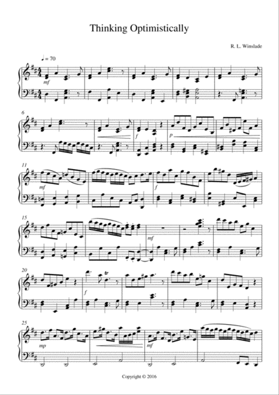 Thinking Optimistically Thinking Optimistically Piano Solo scores gallery preview page 2