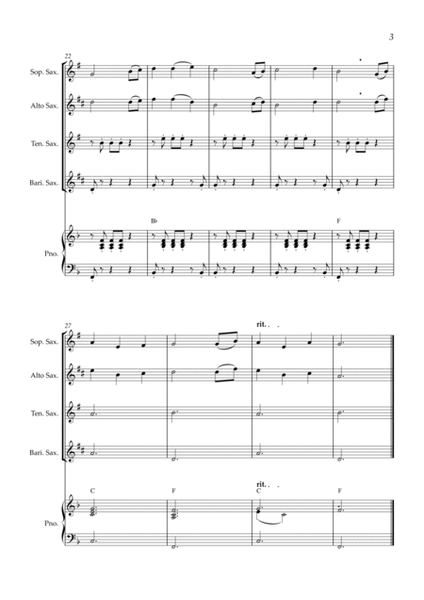 Away in a Manger for Saxophone Quartet and Piano image number null