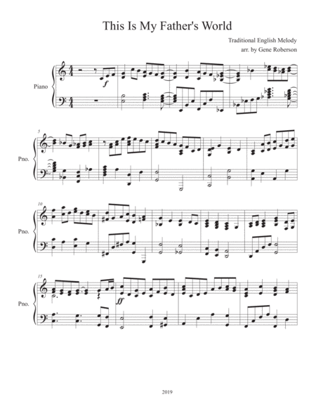 This Is My Father's World PIANO SOLO