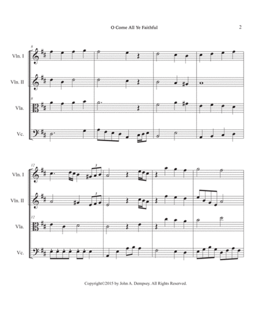 O Come All Ye Faithful (String Quartet): Two Violins, Viola and Cello image number null