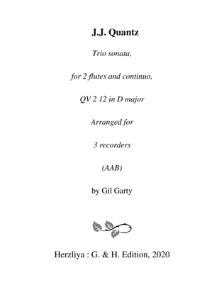 Trio sonata QV 2 12 (arrangement for 3 recorders)