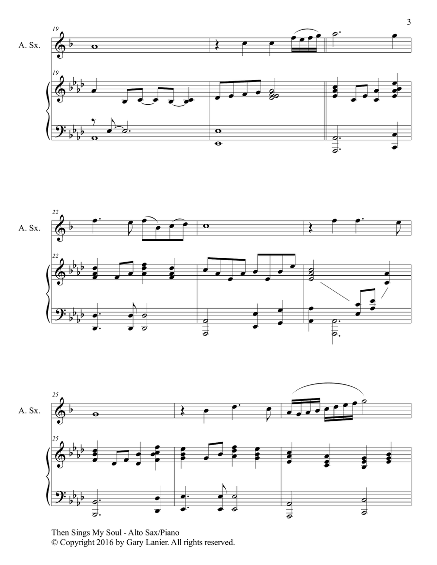THEN SINGS MY SOUL (For Alto Sax & Piano with Parts) THEN SINGS MY SOUL (For Alto Sax & Piano with Parts) Alto Saxophone scores gallery preview page 4