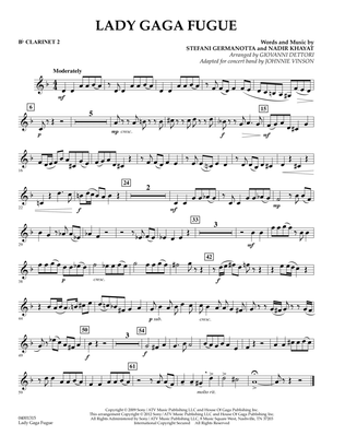 Lady Gaga Fugue - Bb Clarinet 2