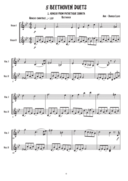 5 Beethoven duets for 2 Violins image number null
