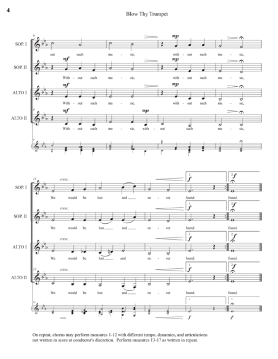 Blow Thy Trumpet (SSAA) SSAA scores gallery preview page 4