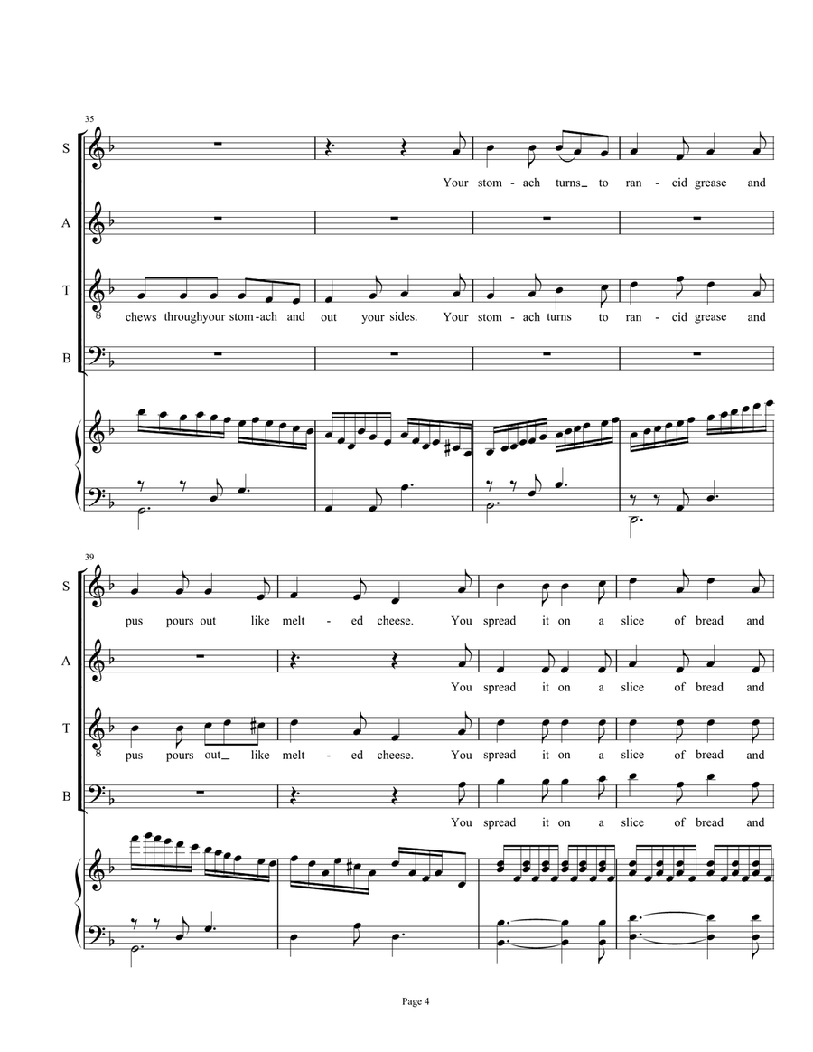 The Hearse Song (The Worms Crawl In) 4-Part scores gallery preview page 4