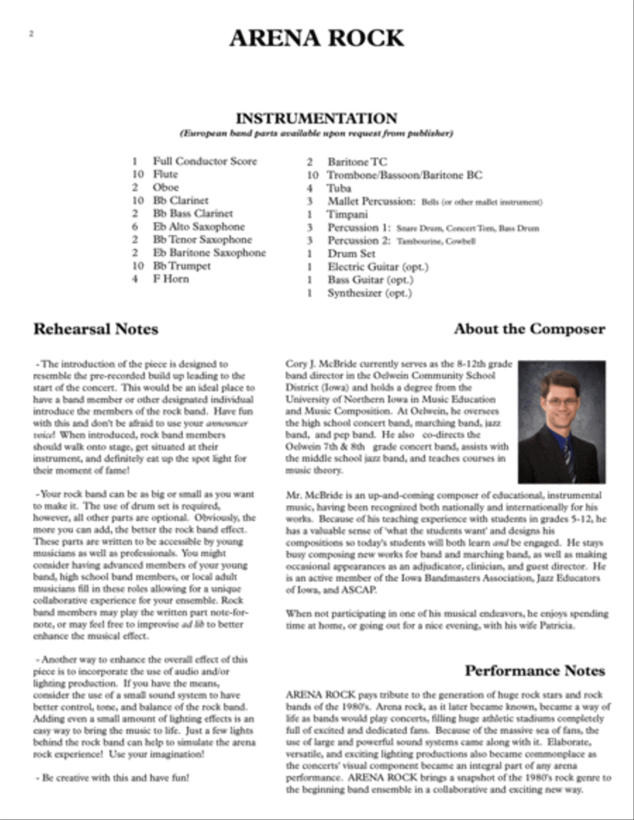 Arena Rock Concert Band scores gallery preview page 2