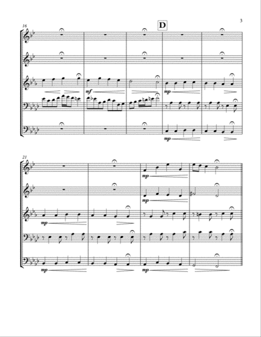 Chorale and Five Variations for Brass Quintet Brass Quintet scores gallery preview page 3