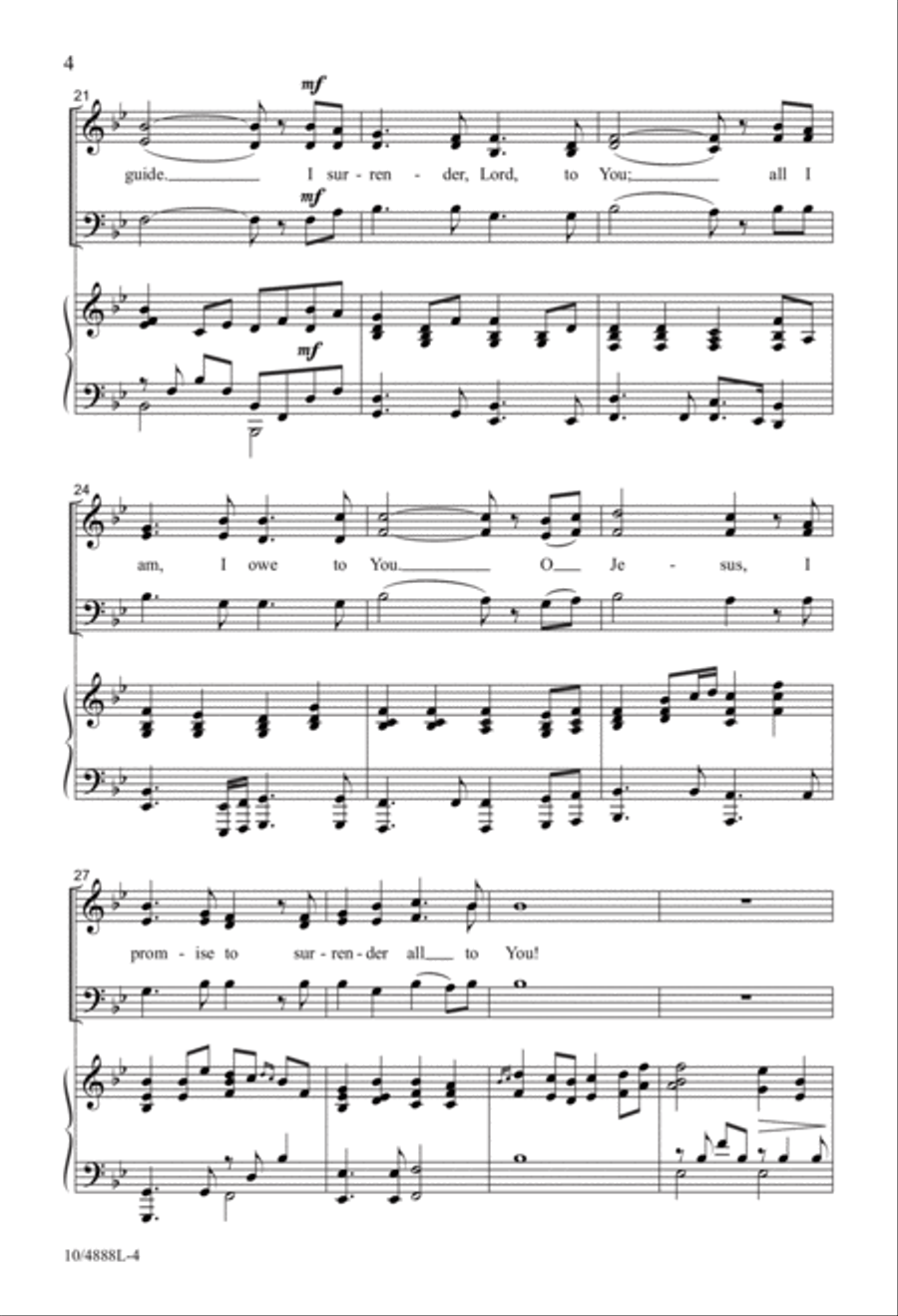 I Surrender All to You 4-Part scores gallery preview page 4