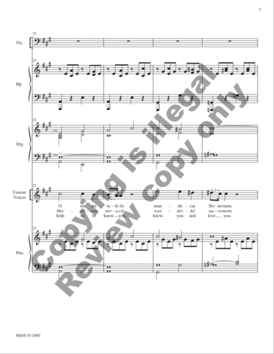 Panis angelicus (Bread of Angels): O Lord, Most Holy Unison Choir scores gallery preview page 9