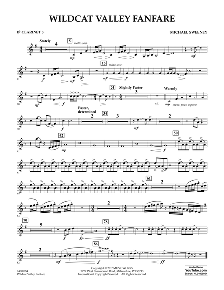 Wildcat Valley Fanfare - Bb Clarinet 3