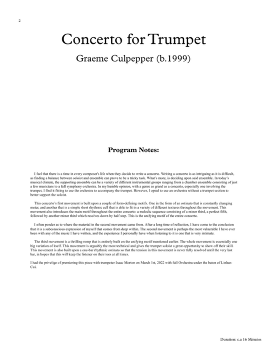 Concerto for Trumpet with Piano Reduction image number null