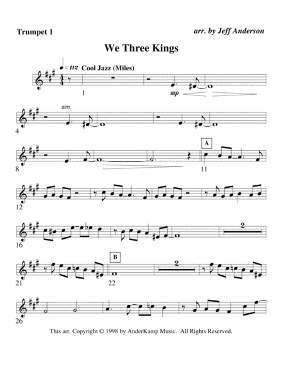 We Three Kings for Brass Quintet image number null