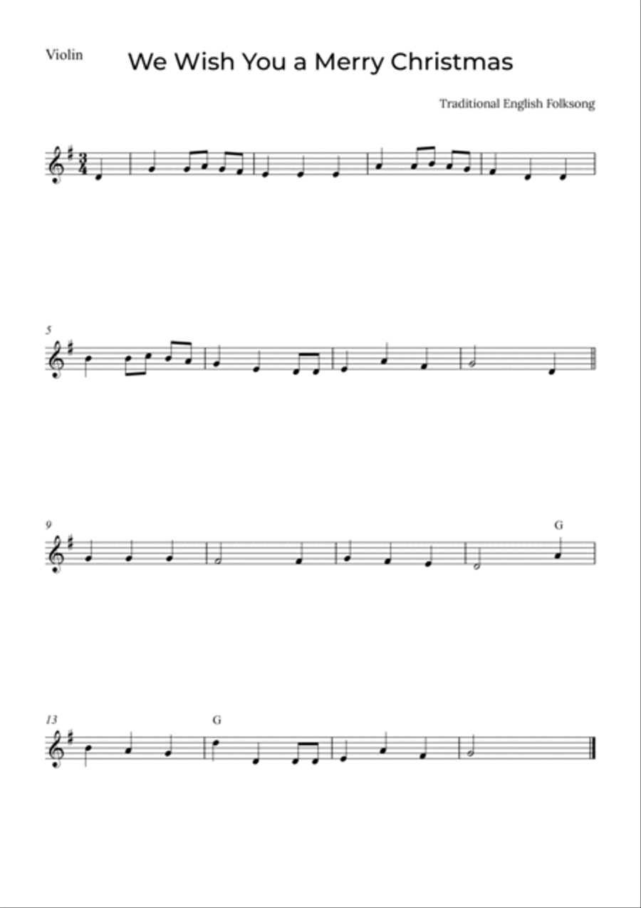 We Wish You a Merry Christmas - Violin and Viola with piano and chords String Duet scores gallery preview page 2