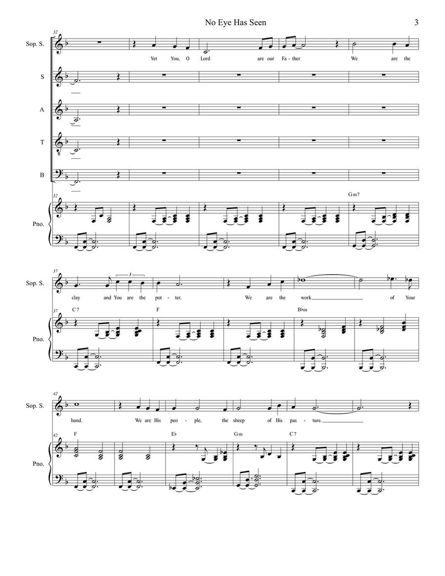No Eye Has Seen 4-Part scores gallery preview page 3