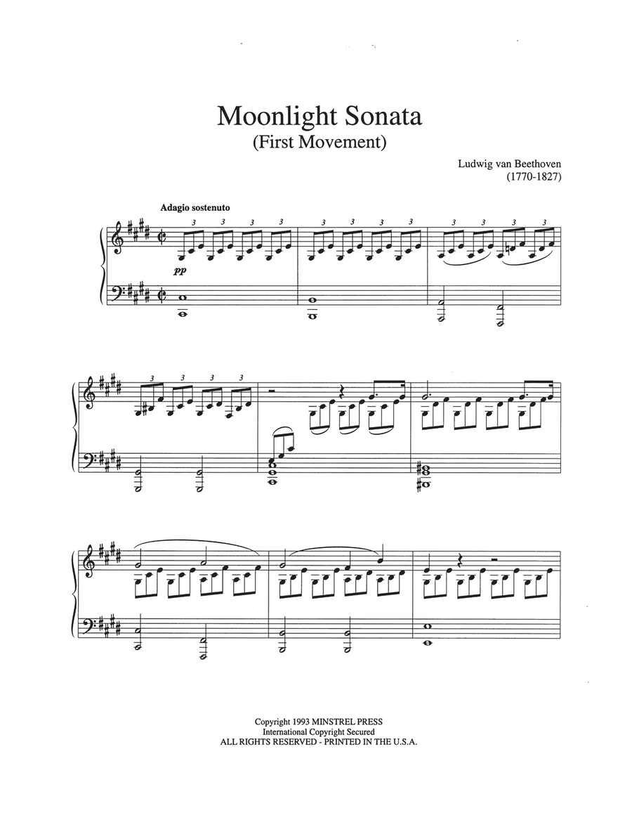 Moonlight Sonata (1st Movement) Masterpiece Edition Piano Solo Piano Solo scores gallery preview page 2