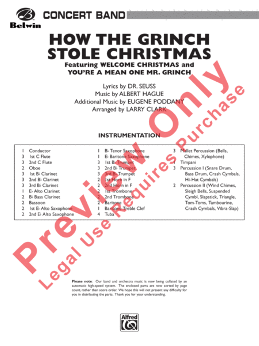 How the Grinch Stole Christmas Concert Band scores gallery preview page 2