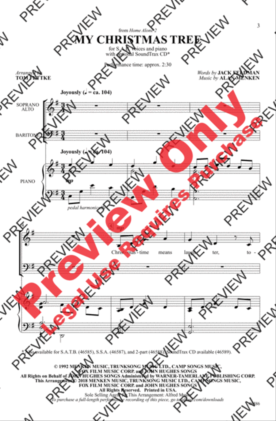 My Christmas Tree 3-Part scores gallery preview page 2